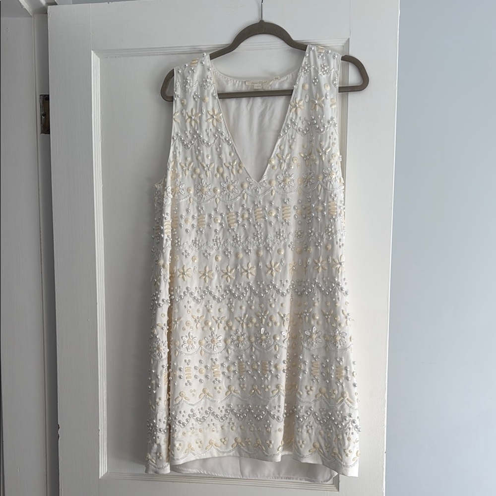 Elegant White and Cream Embroidered Dress